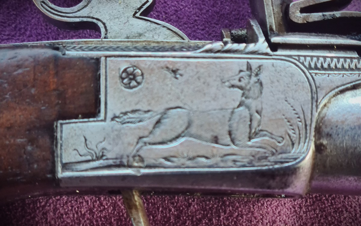 Pair Of Finely Engraved Flintlock Pistols, 1st Empire-photo-4