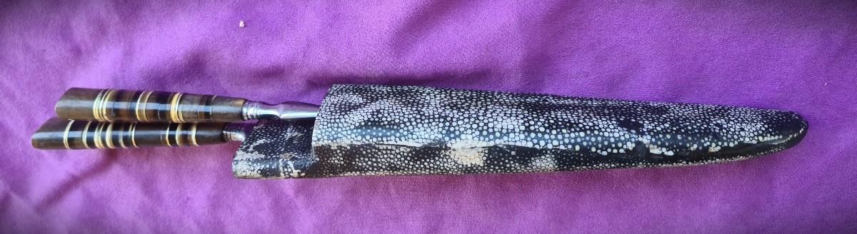 Large Hunting Kit, Shagreen-covered Sheath-photo-4