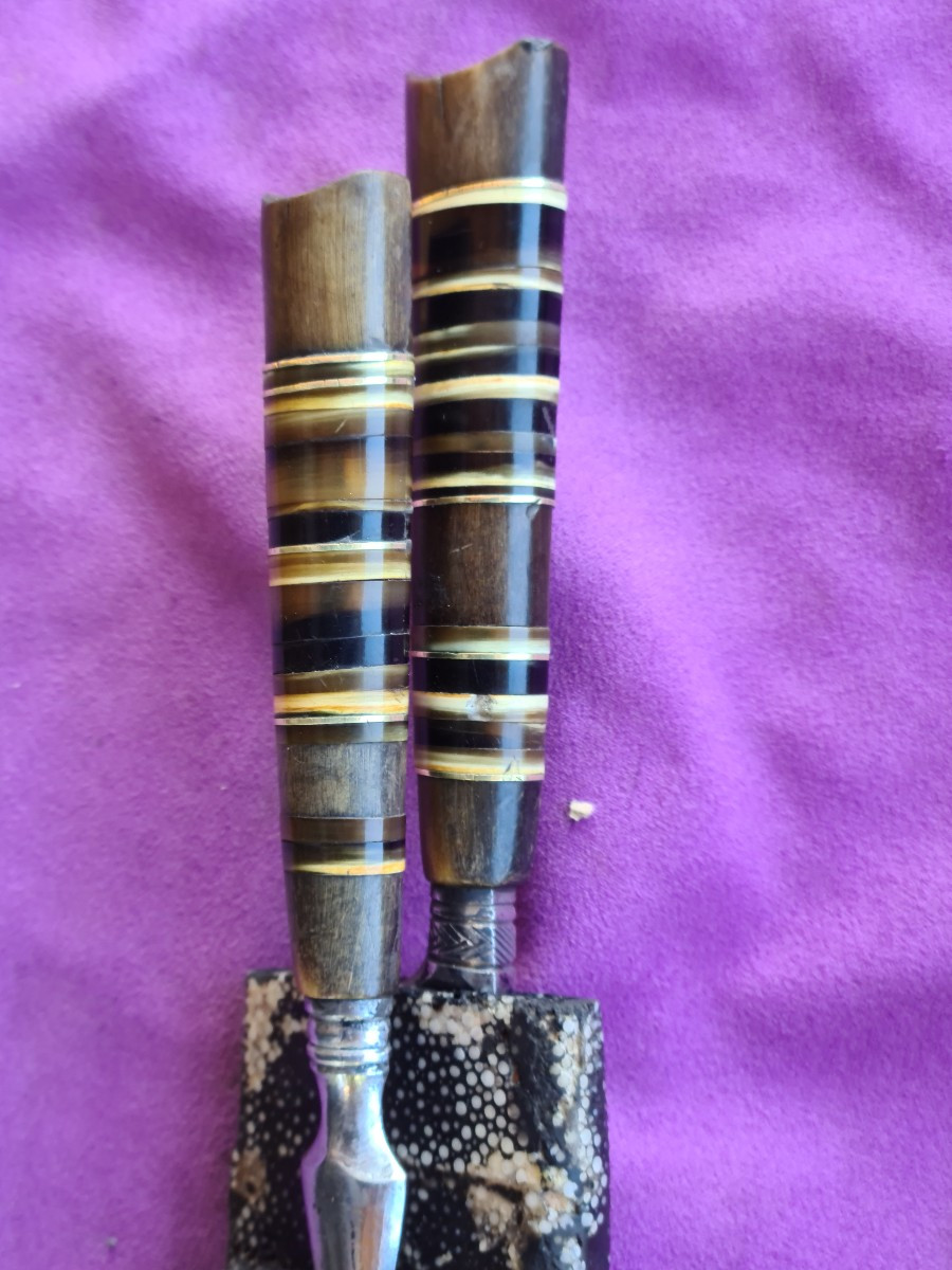 Large Hunting Kit, Shagreen-covered Sheath-photo-7