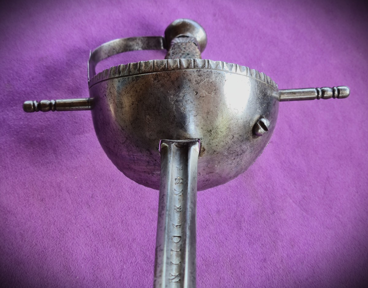 17th Century Spanish Rapier Signed Heinrich Coel In Solingen-photo-3