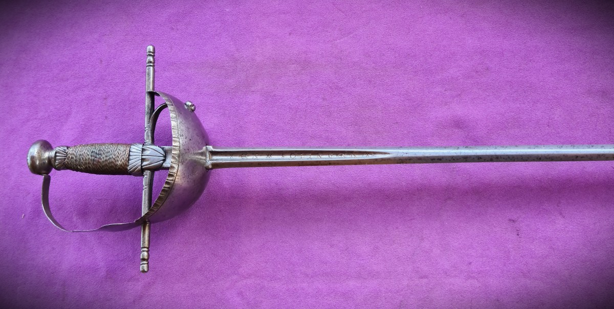 17th Century Spanish Rapier Signed Heinrich Coel In Solingen-photo-3