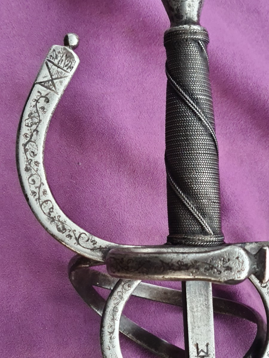  Rapier With Chiseled Branch  Mount. Blade By Klemens Munsten 17th Century-photo-3
