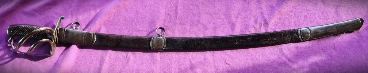 Rare "rumford Säbel" Bavarian Light Horse Incorporated Into The Grande Armée (officer - 1st Type)-photo-3