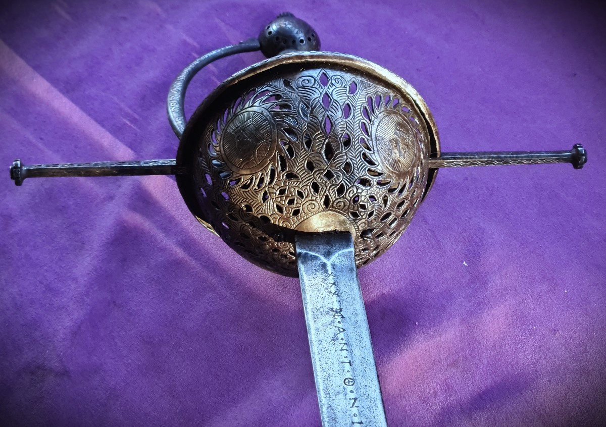 Spanish Taza Rapier , Signed Antonio Gutierrez In Toledo-photo-3