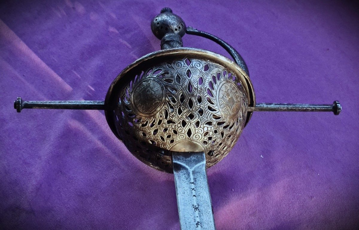 Spanish Taza Rapier , Signed Antonio Gutierrez In Toledo-photo-4