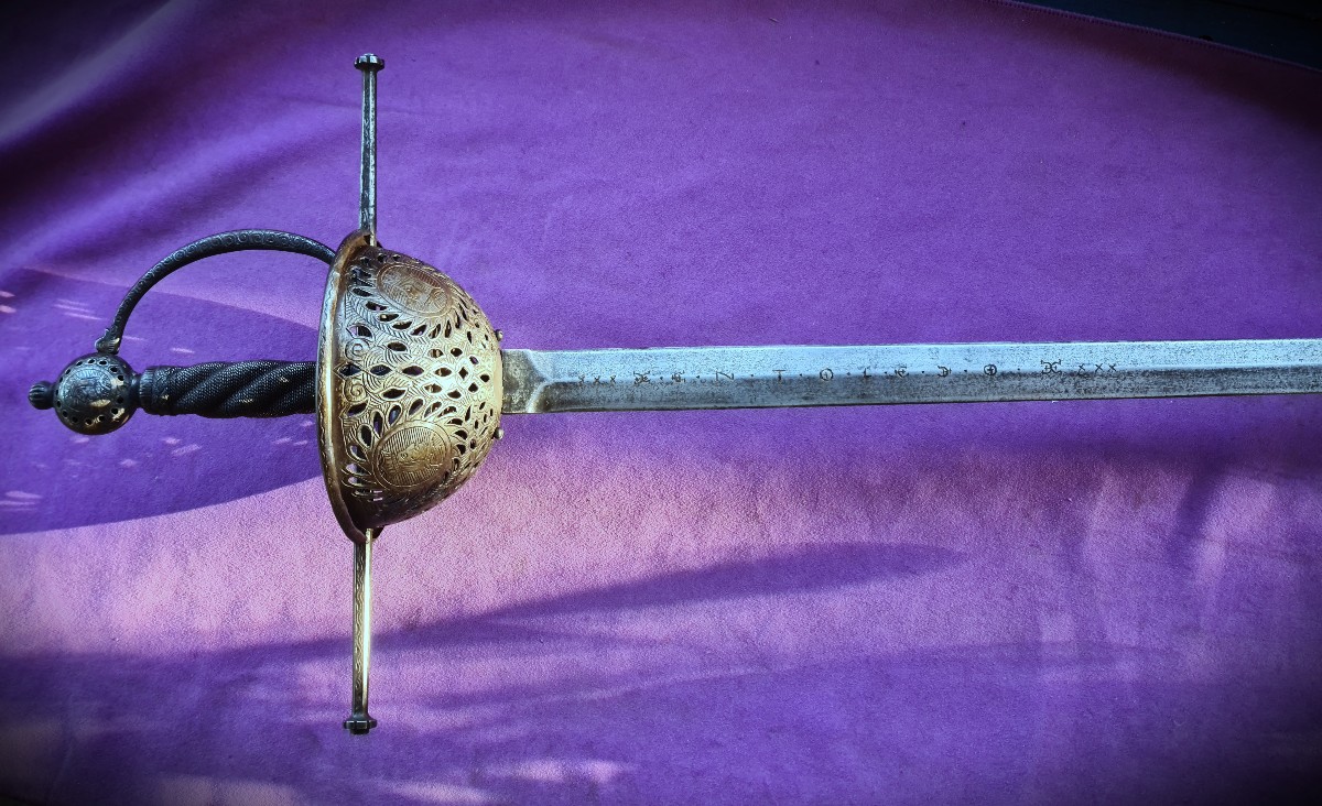 Spanish Taza Rapier , Signed Antonio Gutierrez In Toledo-photo-2