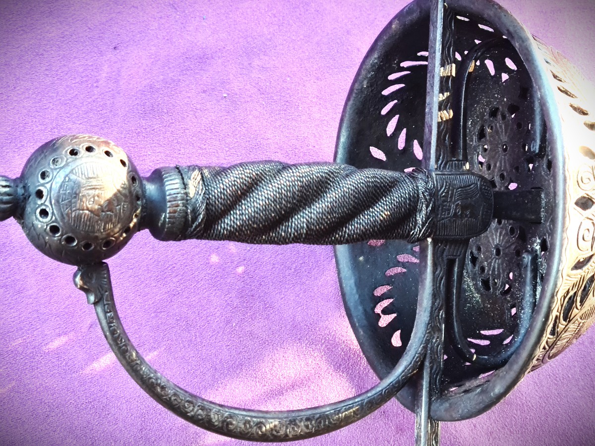 Spanish Taza Rapier , Signed Antonio Gutierrez In Toledo-photo-4