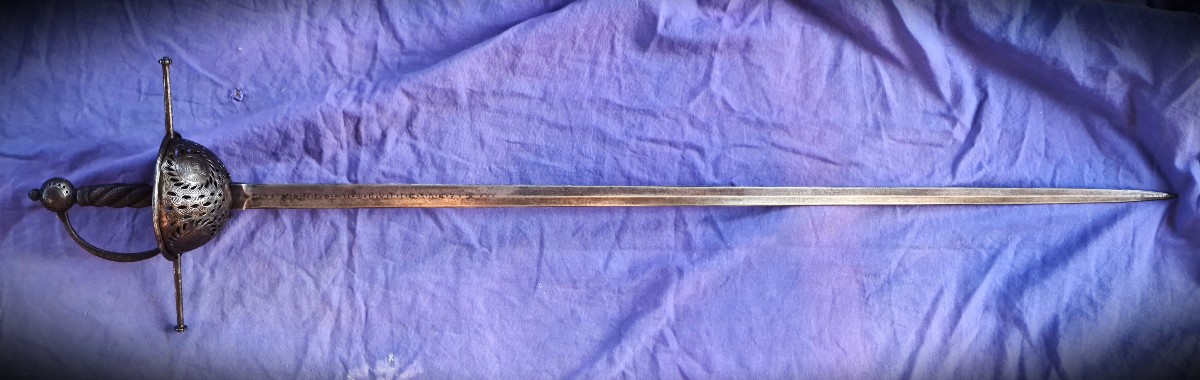 Spanish Taza Rapier , Signed Antonio Gutierrez In Toledo
