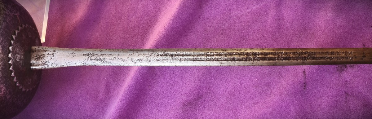 17th Century Germanic Taza Rapier, Blade Engraved With A Motto-photo-3