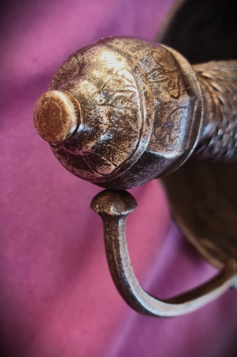 17th Century Germanic Taza Rapier, Blade Engraved With A Motto-photo-4