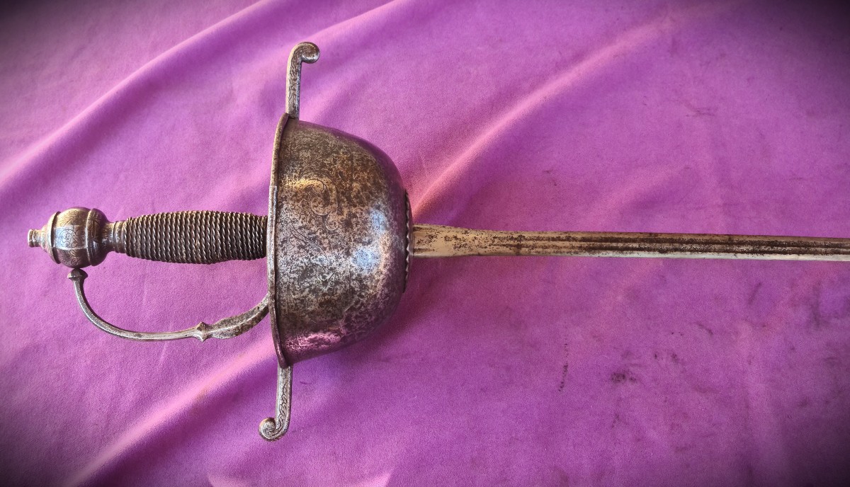 17th Century Germanic Taza Rapier, Blade Engraved With A Motto-photo-7
