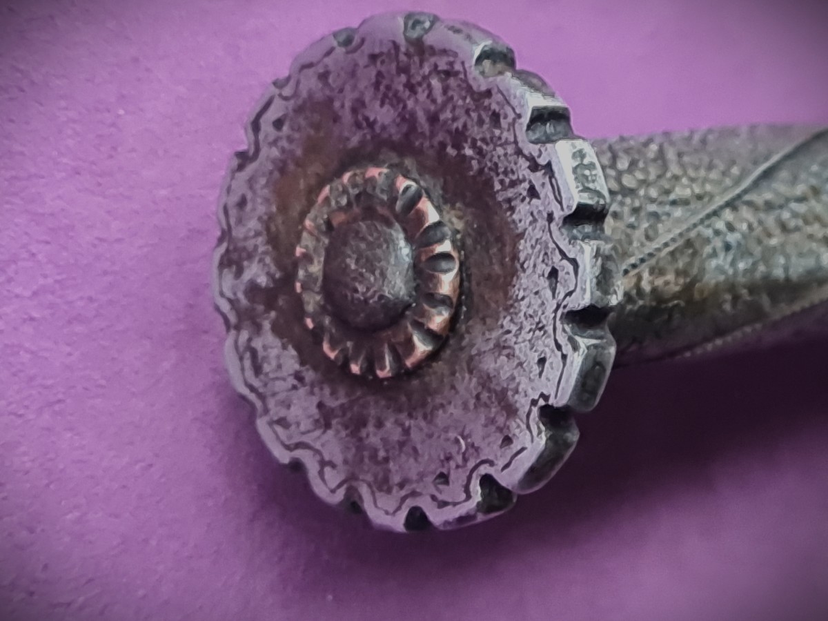 Dague à rouelle à lame gravée 16ème siècle-photo-2