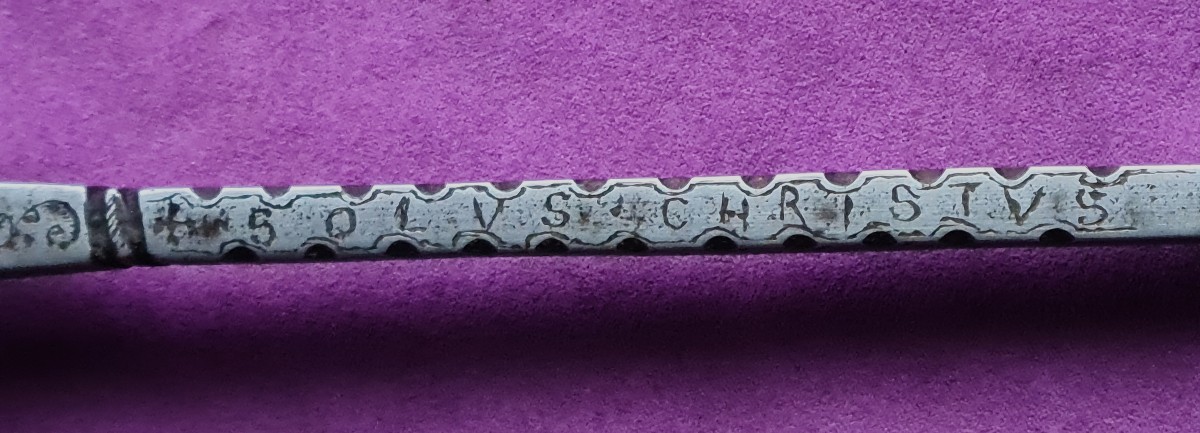 Dague à rouelle à lame gravée 16ème siècle-photo-4