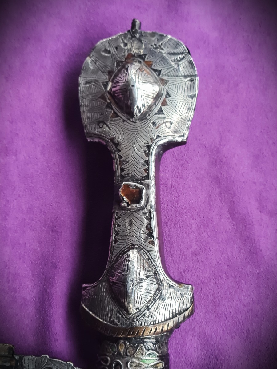 Antique Koummya  Dagger Signed, Morocco, 19th Century-photo-2