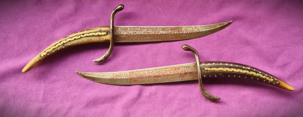 Rare paire de dagues de duel Espagne 19ème -photo-6