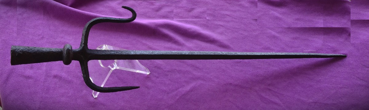 Very Large Hooked Corseque Known As "saquebute" 16th Century-photo-2