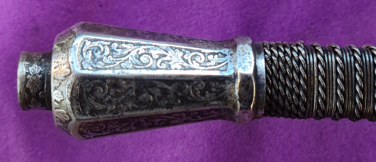 Rare Pair  Dueling Swords, For Duelling Box Inscribed  "dieu Me Garde"-photo-2