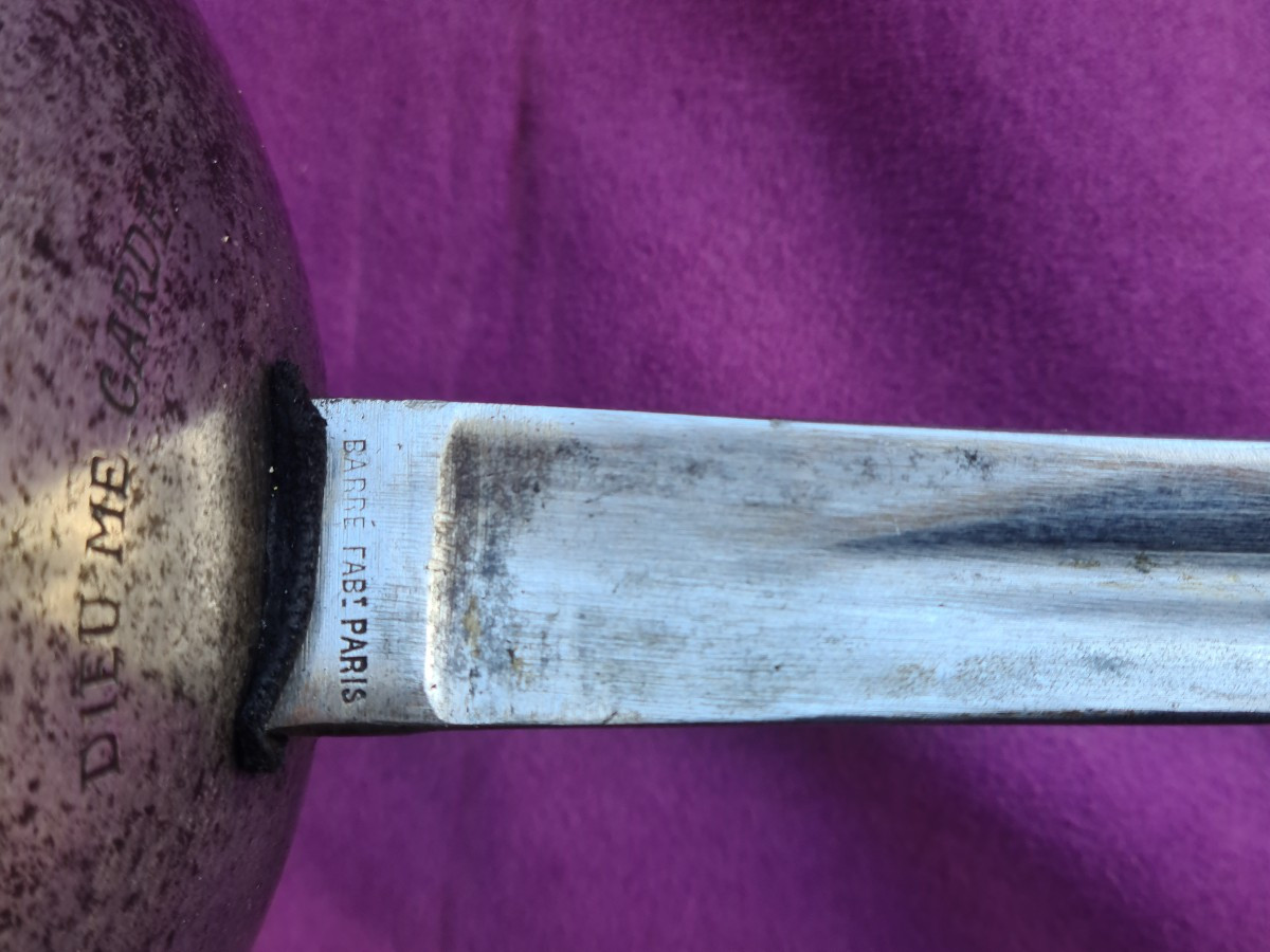 Rare Pair  Dueling Swords, For Duelling Box Inscribed  "dieu Me Garde"-photo-7