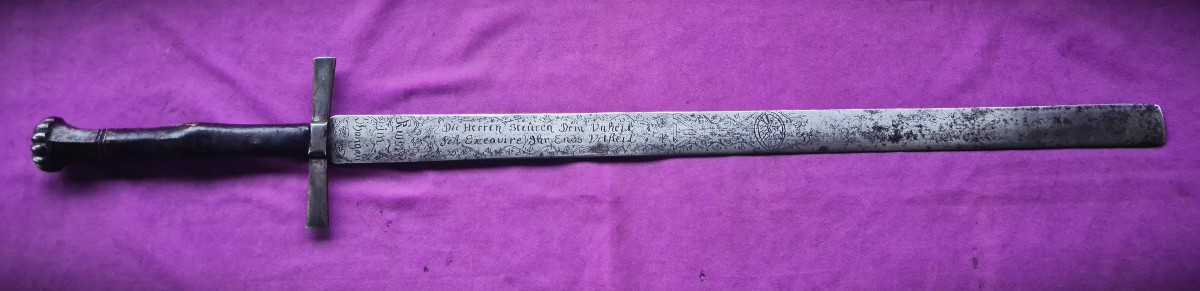Richly Engraved Germanic Sword Of Justice-photo-2