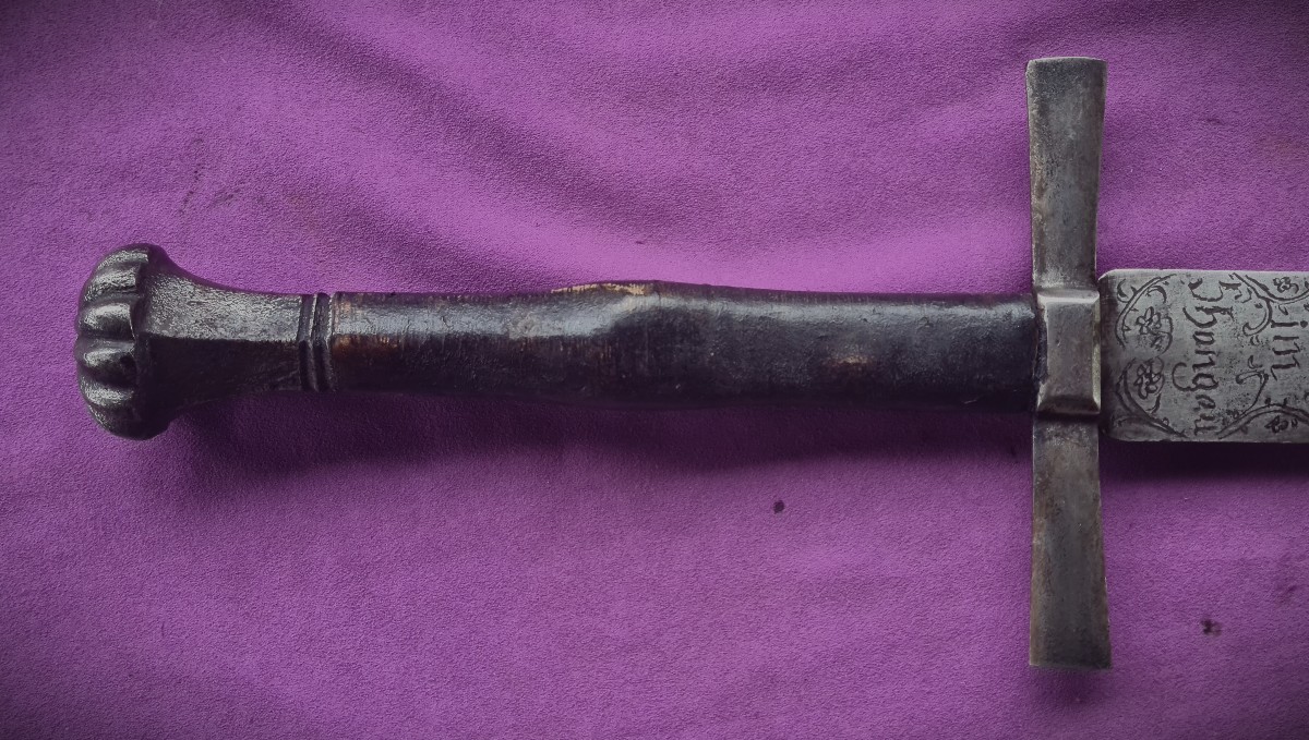 Richly Engraved Germanic Sword Of Justice-photo-2