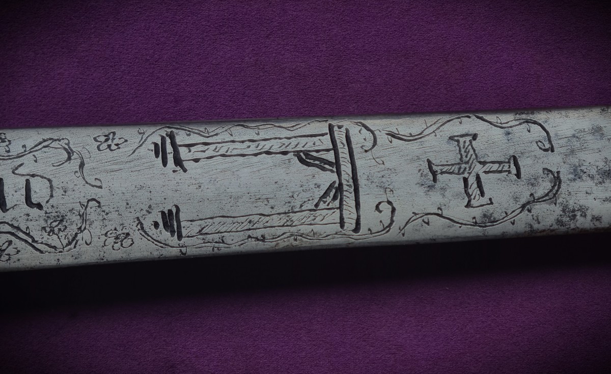 Richly Engraved Germanic Sword Of Justice-photo-5