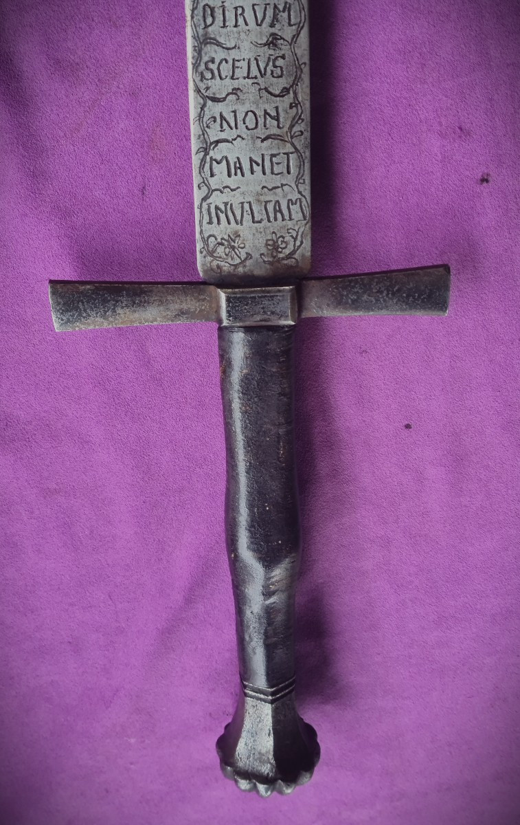 Richly Engraved Germanic Sword Of Justice-photo-6