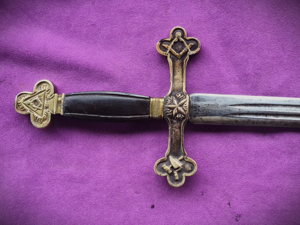 French Masonic Sword With Military Blade-photo-2