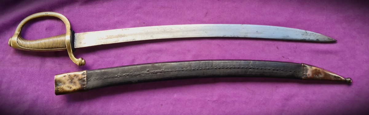 Sabre briquet An IX fabrication italienne, signé-photo-3