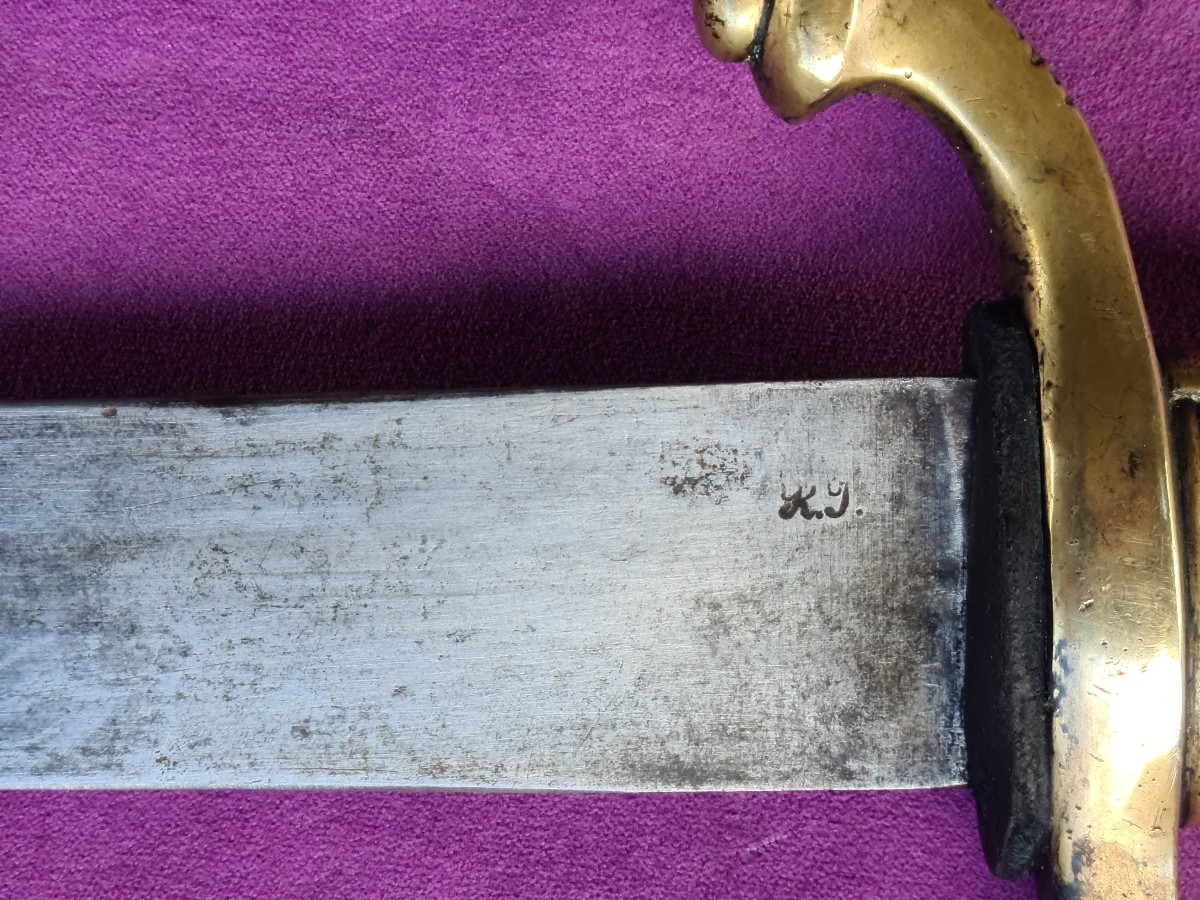 Sabre briquet An IX fabrication italienne, signé-photo-4