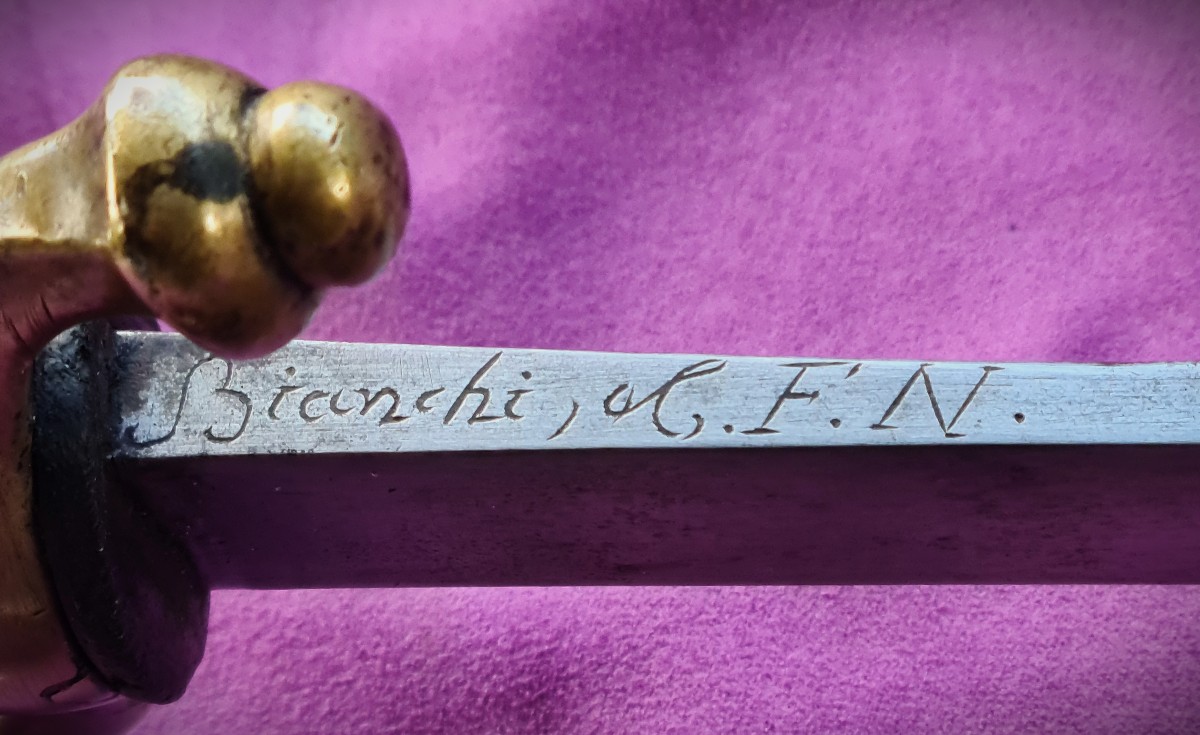 Sabre briquet An IX fabrication italienne, signé-photo-2