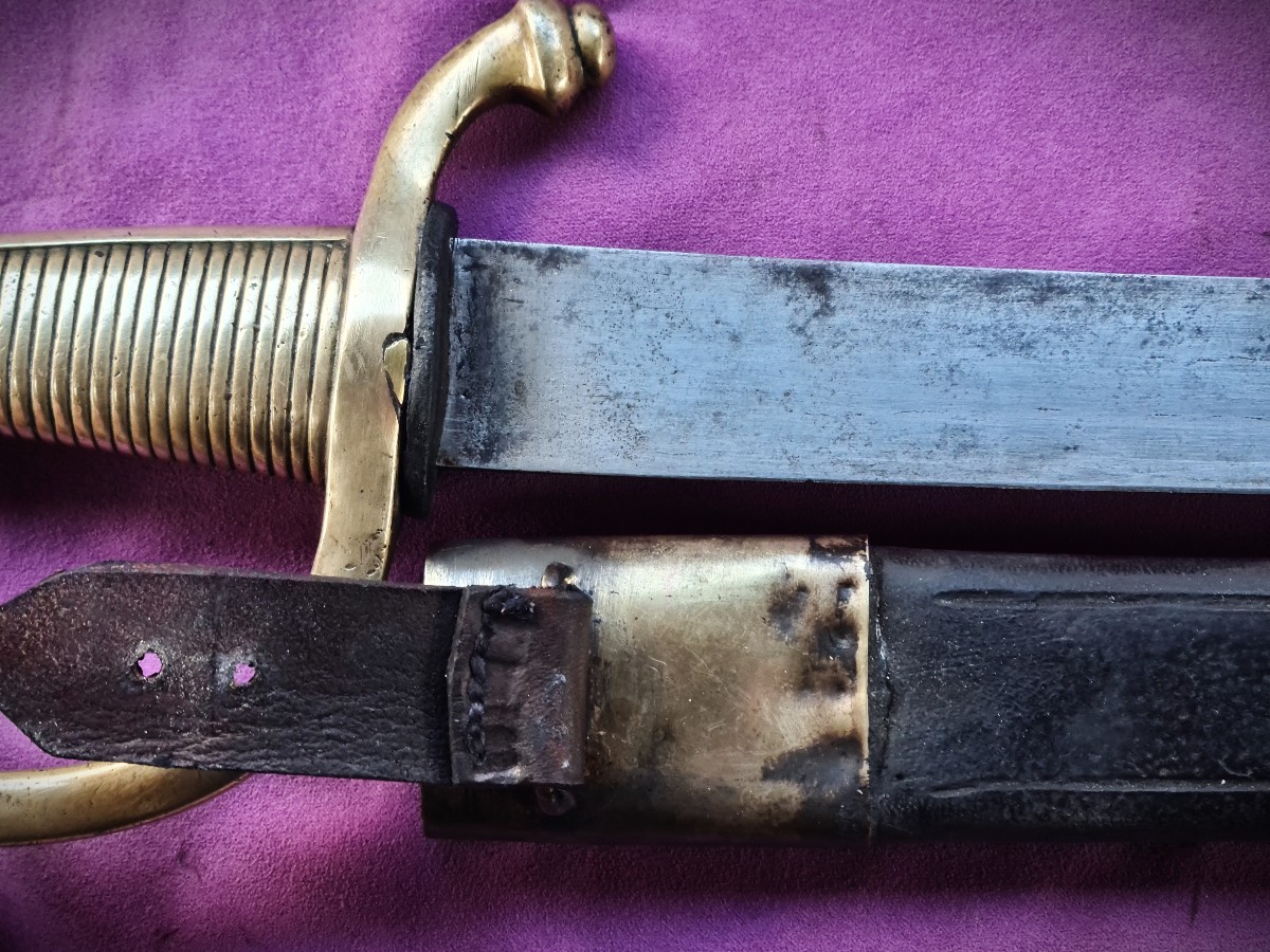 Sabre briquet An IX fabrication italienne, signé-photo-7