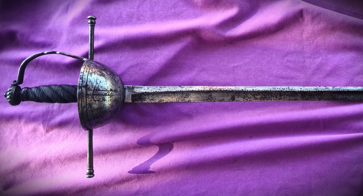 Very Long Cavalry Thrusting Rapier&amp;quot; Estoc&amp;quot;  Signed By Iohannis Koehl-photo-3