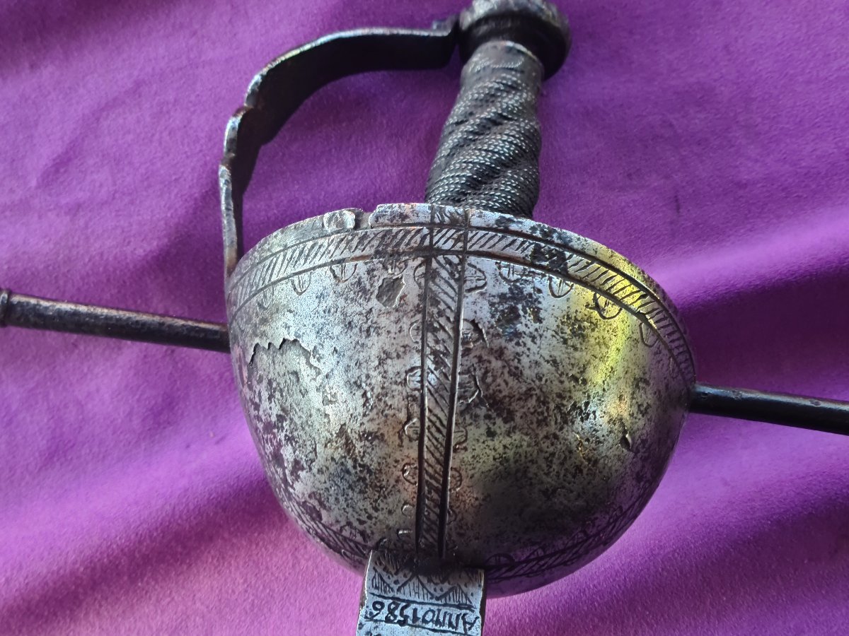 Very Long Cavalry Thrusting Rapier&amp;quot; Estoc&amp;quot;  Signed By Iohannis Koehl-photo-3