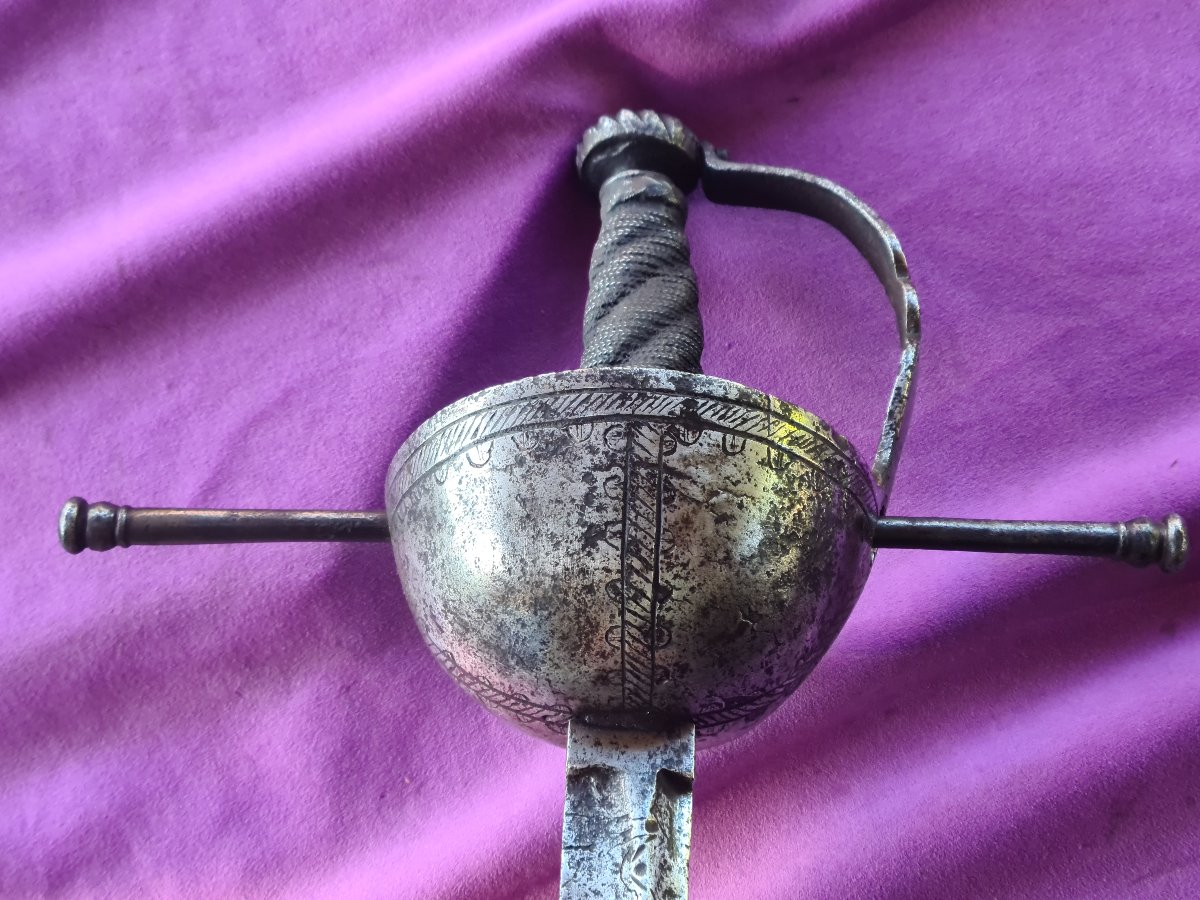 Very Long Cavalry Thrusting Rapier&amp;quot; Estoc&amp;quot;  Signed By Iohannis Koehl-photo-4