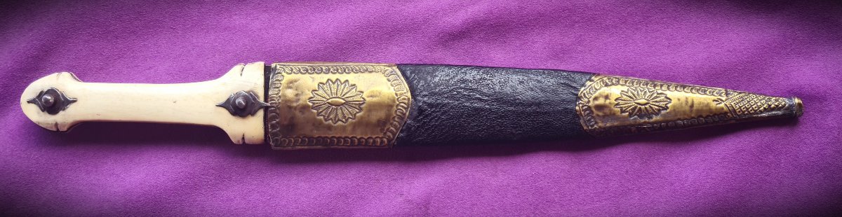 Kindjal Dagger From Dagestan, North Caucasus. Blade Inlaid With Silver-photo-4