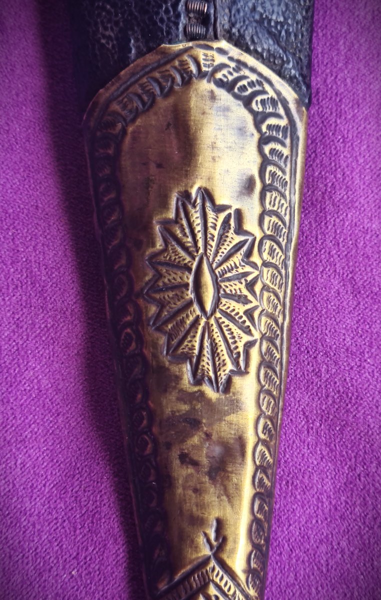 Kindjal Dagger From Dagestan, North Caucasus. Blade Inlaid With Silver-photo-6