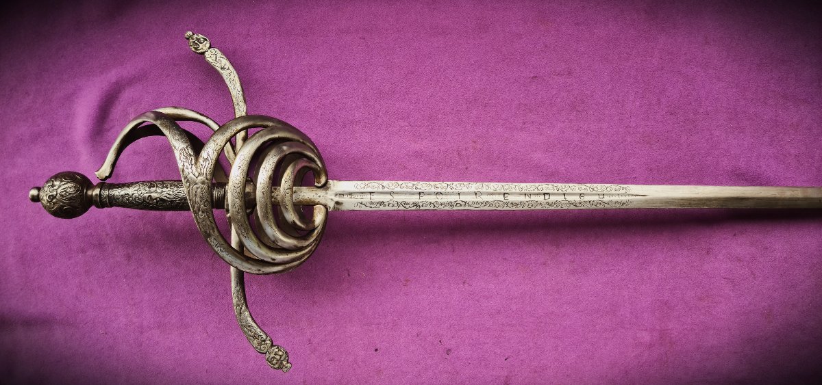 Grande Rapière d'Honneur ciselée ambidextre  (pour gaucher?) -photo-4