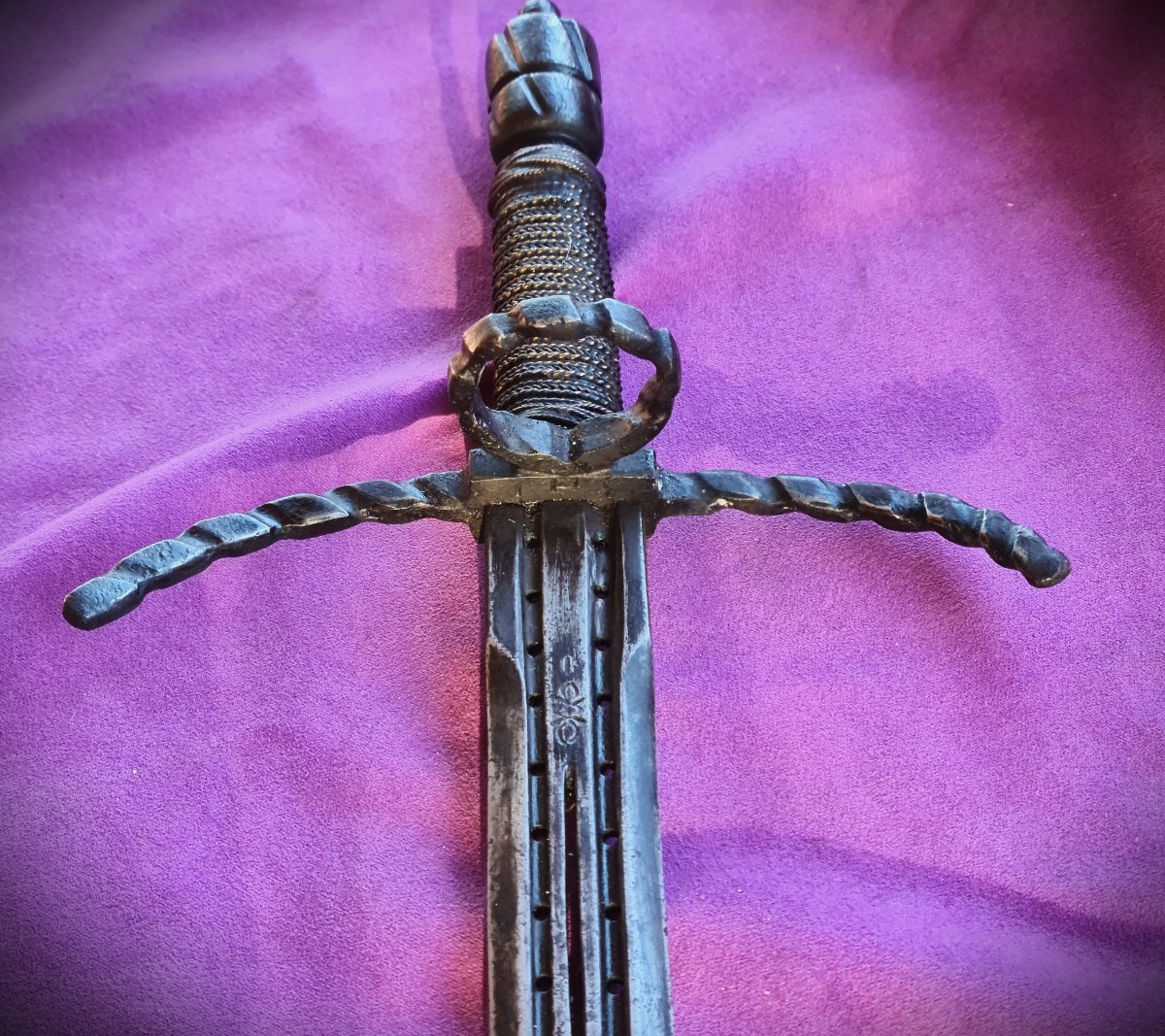 Large Left-handed Dagger With A Re-pierced Blade-photo-1
