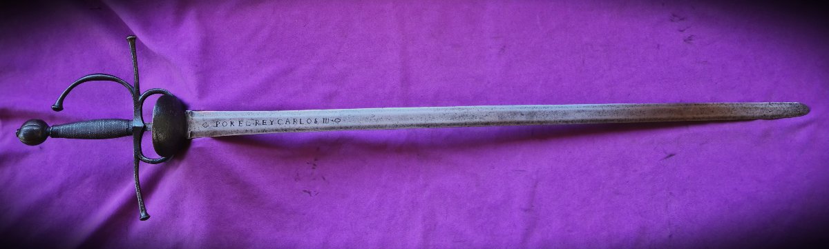 Spanish Cavalry Sword, Model 1728, Regimental, Dated 1774, Cavalleria, Por El Rey Carlos III -photo-2