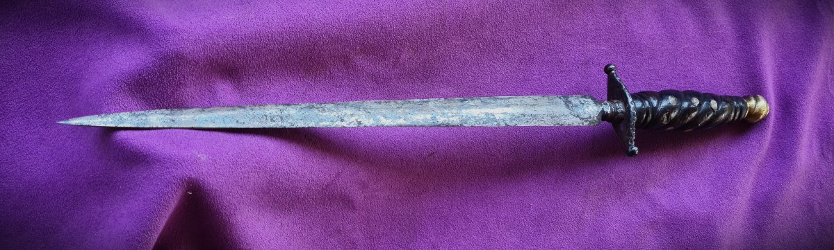 Large 17th-century Italian Stiletto, Known As  "artillery" Stiletto-photo-4