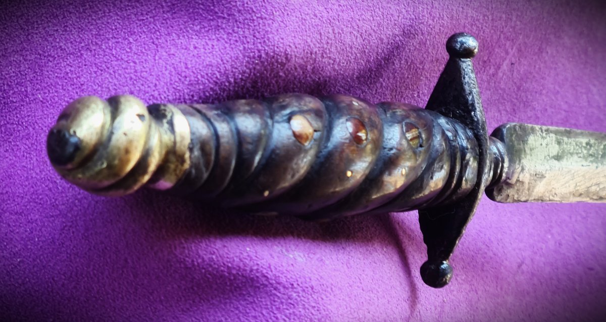 Large 17th-century Italian Stiletto, Known As  "artillery" Stiletto-photo-4
