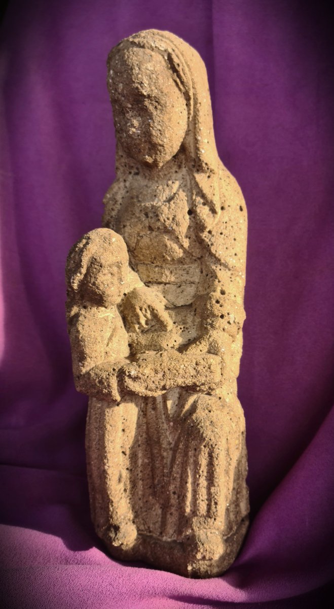 Statue en pierre de Sainte Anne éducatrice -photo-3