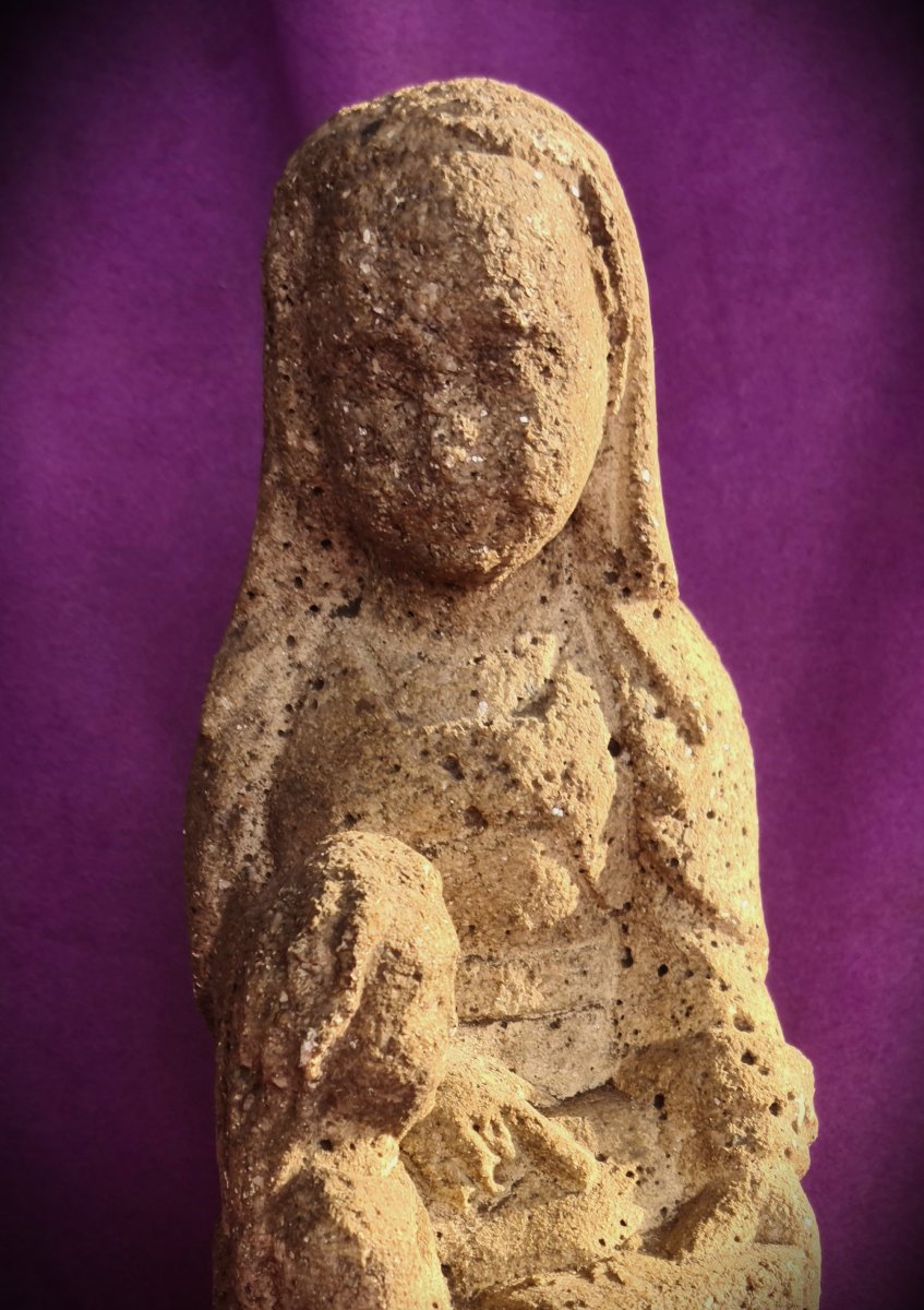 Statue en pierre de Sainte Anne éducatrice -photo-4
