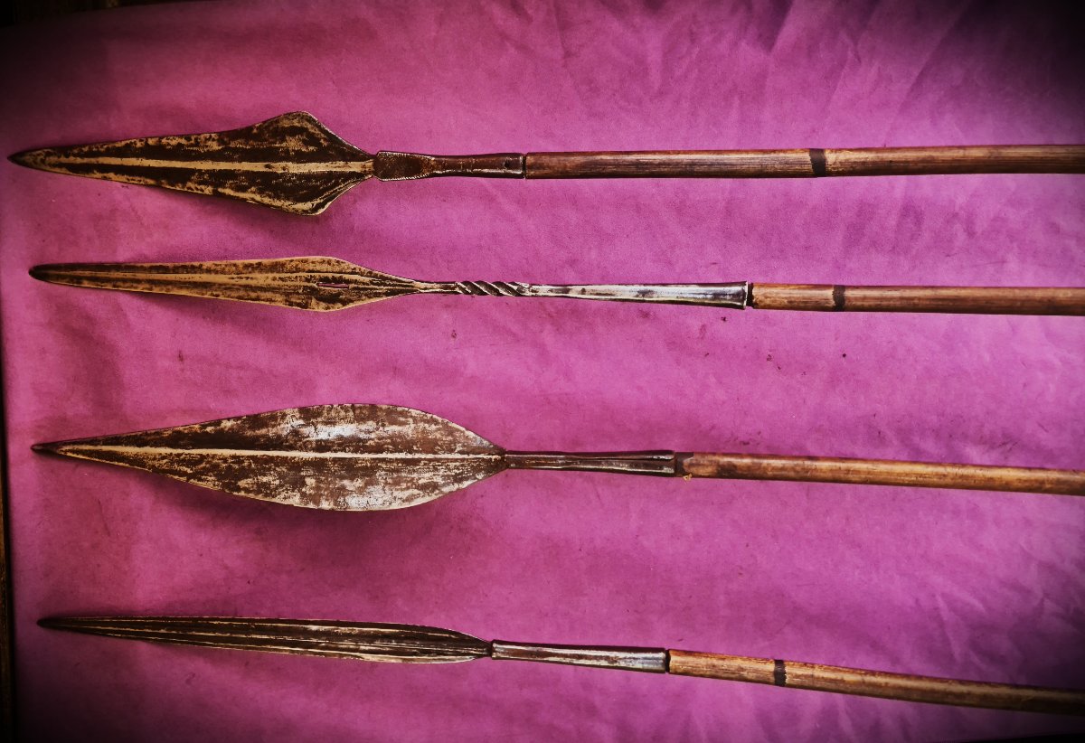 Set Of 4 Spears From  Rdc  (formerly Zaire), Circa 1910