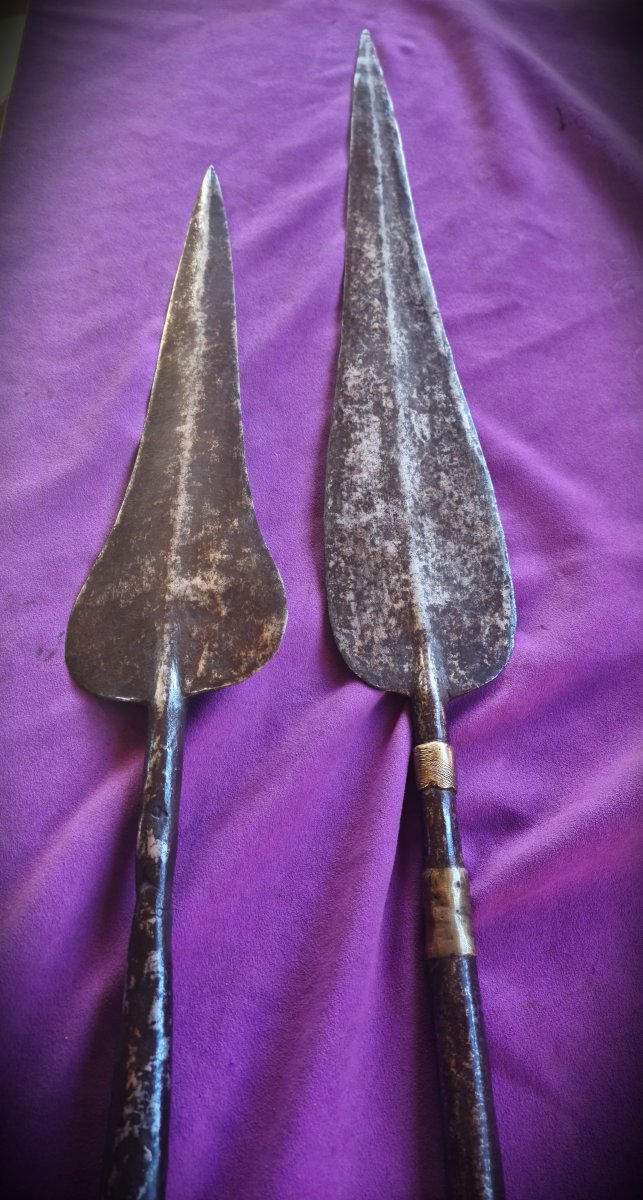 Two African Spears From The Drc (northeastern Zaire), Late 19th Century-photo-2