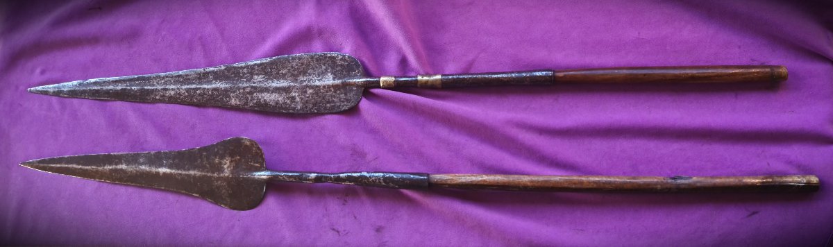 Two African Spears From The Drc (northeastern Zaire), Late 19th Century