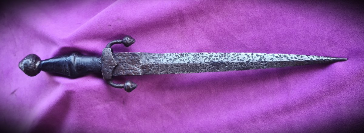Rare, Large Hispano-moorish Dagger, 15th Century-photo-1