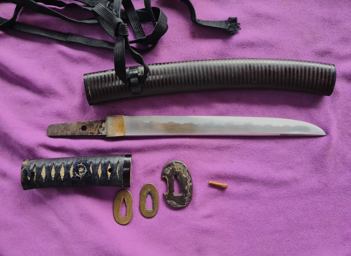 Japanese Tanto "yoroï Dashi"—blade Polished In Japan . Edo Period-photo-1
