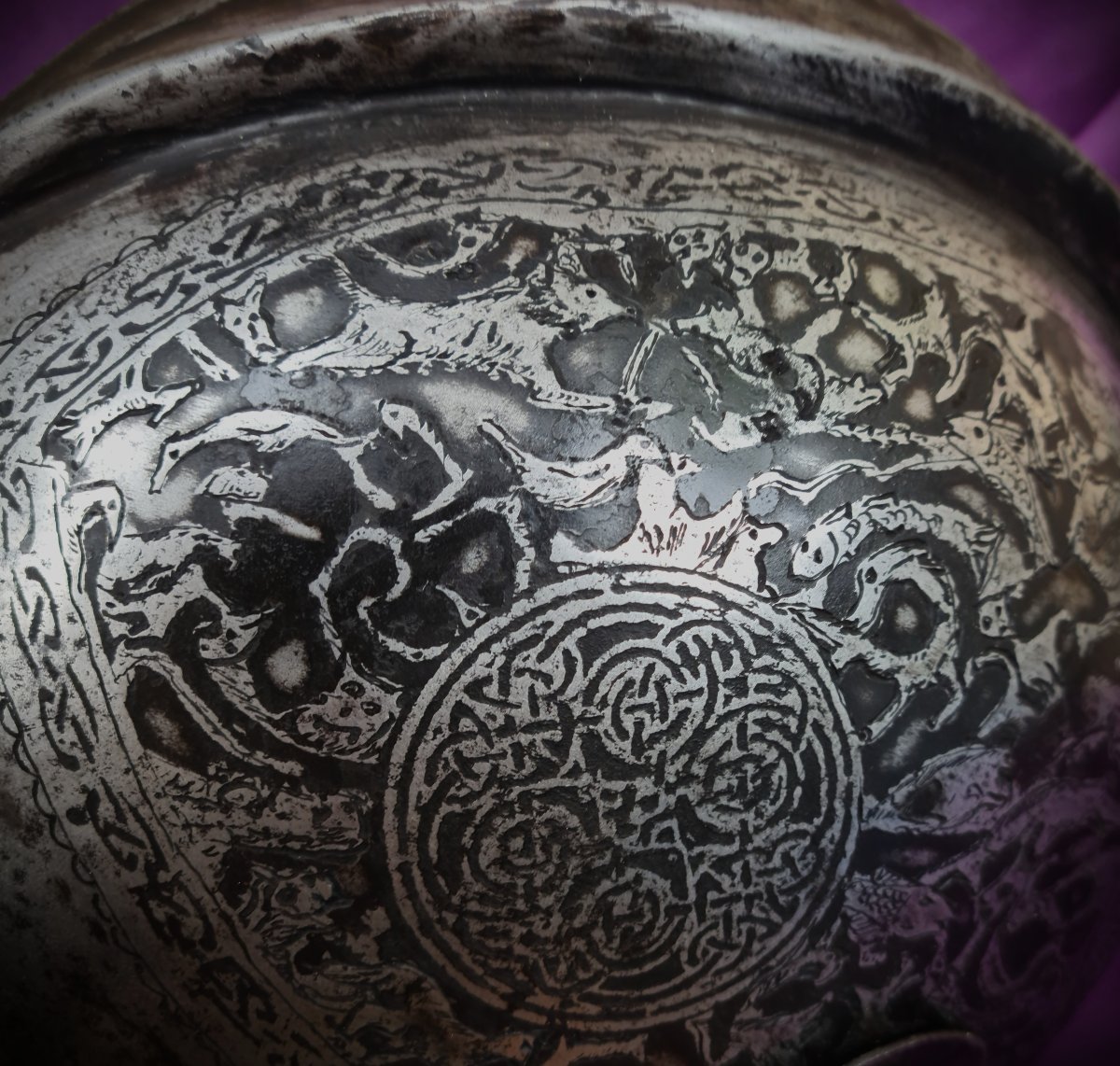 Richly Chiseled Saladhelmet  With Movable Visor, -photo-3