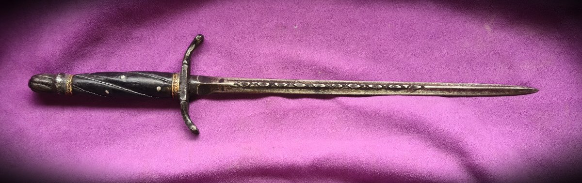 Italian Stiletto Dagger, Signed